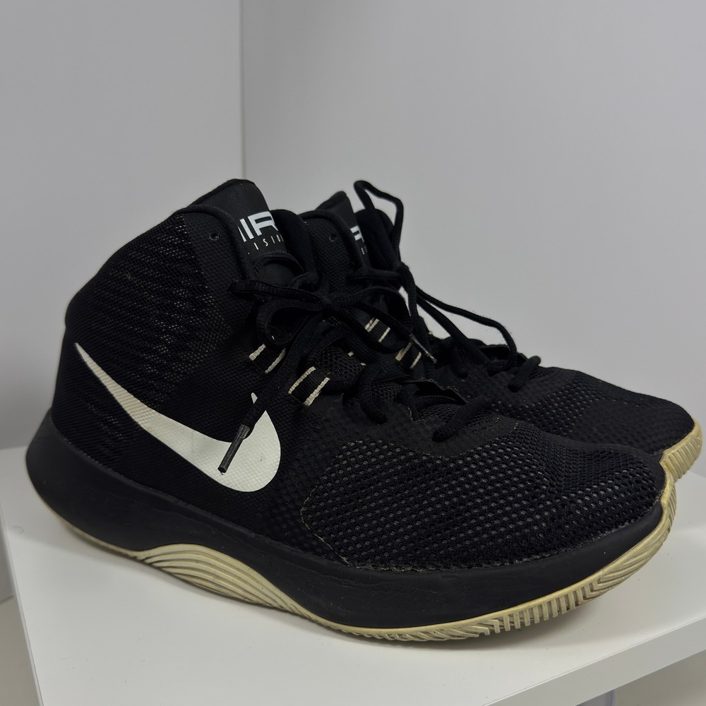 Nike Air Precision Basketball Shoes Mens Size 11 Black White High Top Sneaker - Picture 4 of 16